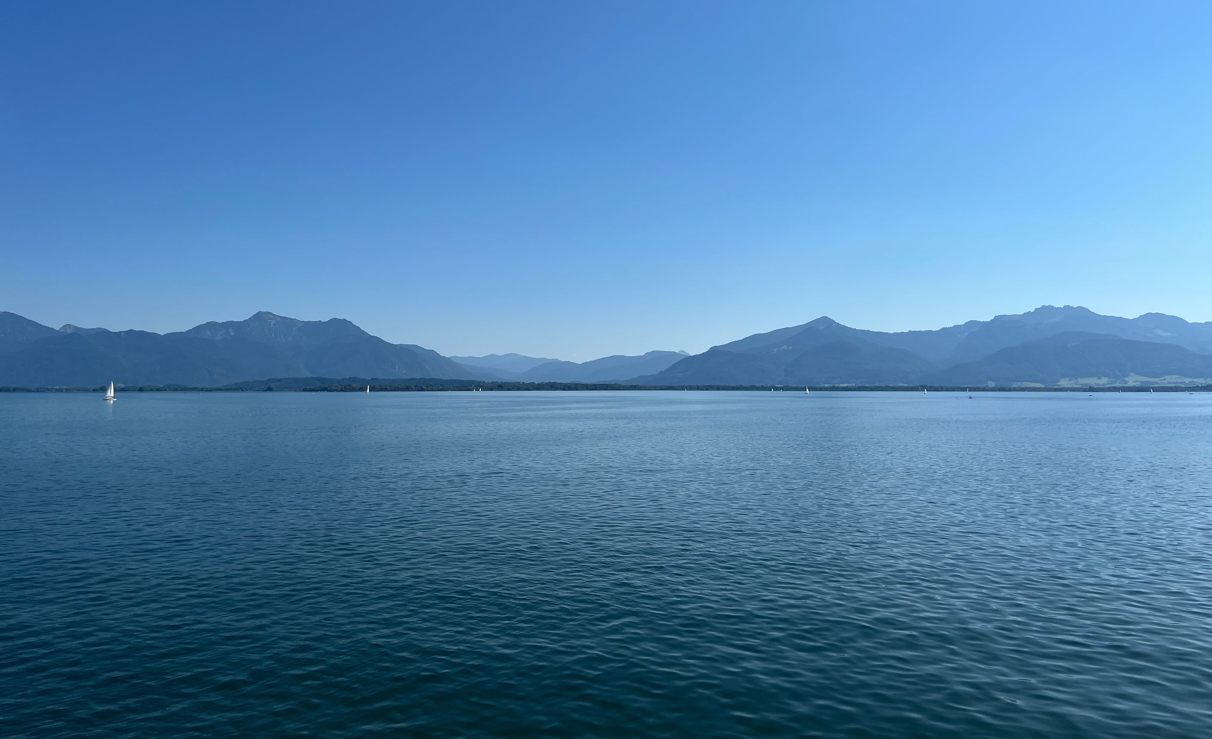 Mountains at the Chiemsee lake