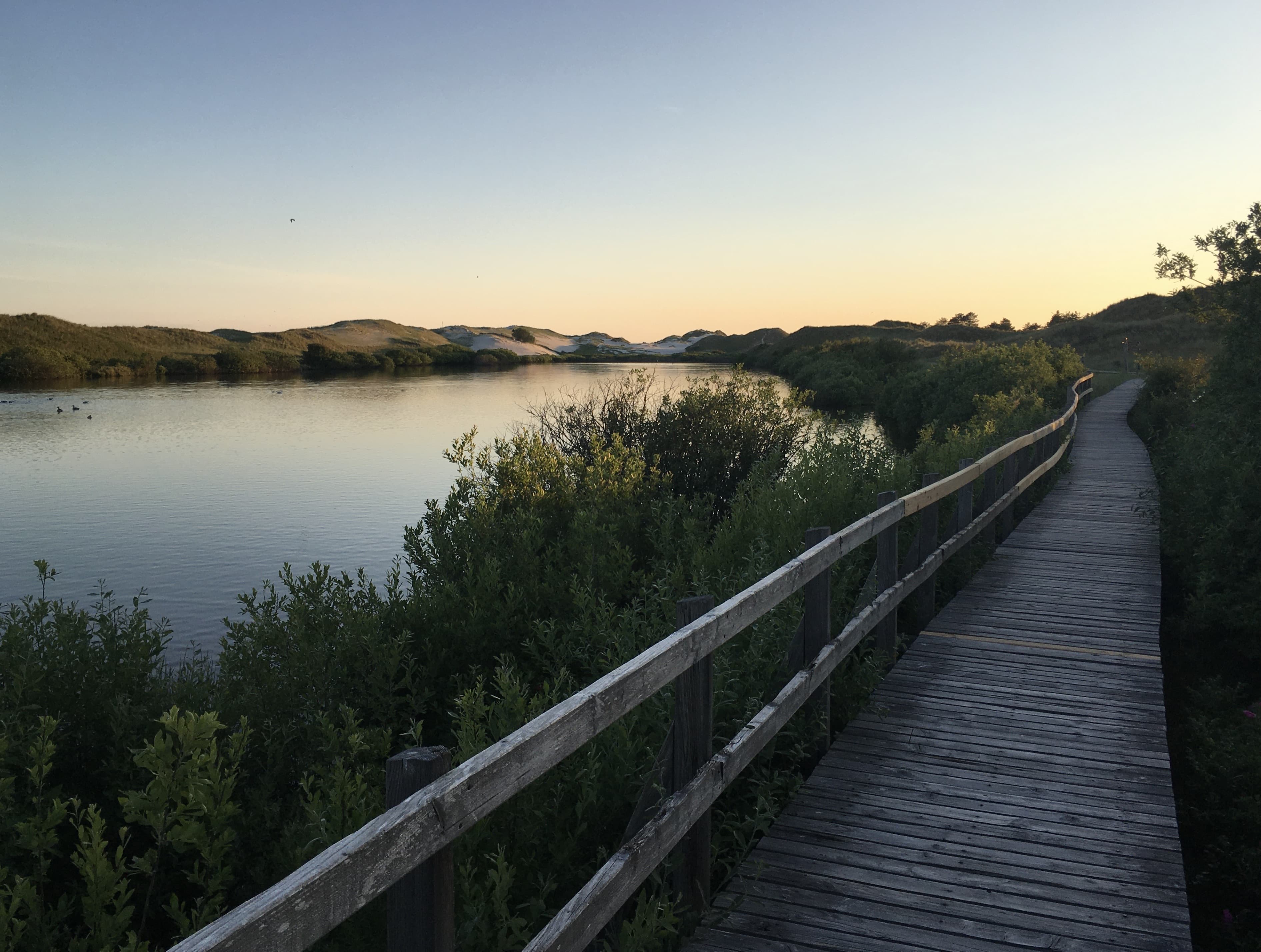 Sunset over a lake